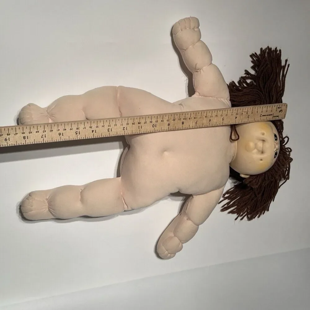 VTG Martha Nelson Thomas Doll Babies Brunette Brown Poodle Hair 1984 Soft Body